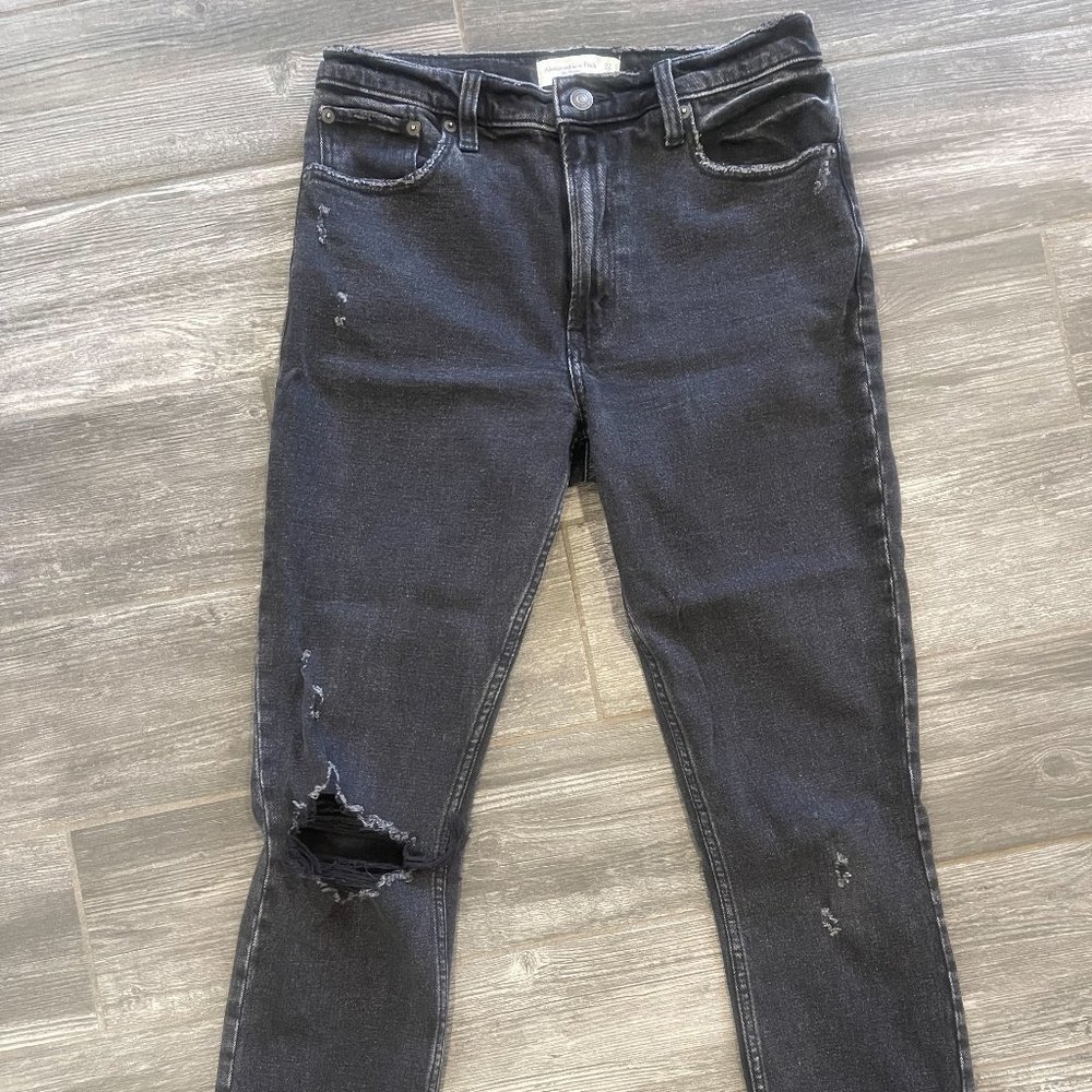 Abercrombie & Fitch Black Skinny High Rise Jeans 27 4